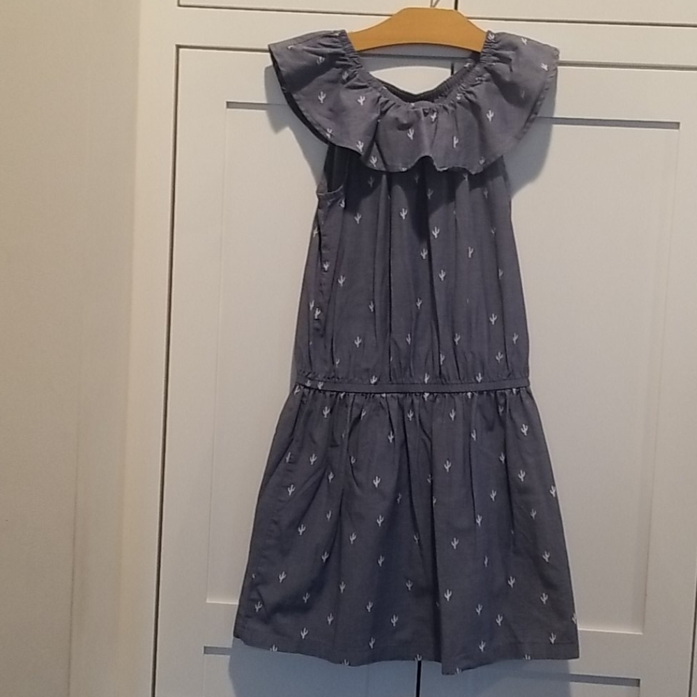Adorable Chambray Cactus Dress By Wonder Nation Size M (7-8)